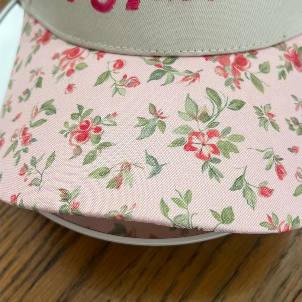 Pink Floral Baseball Cap with Embroidered Funny and Sassy Text - Picture 3 of 5